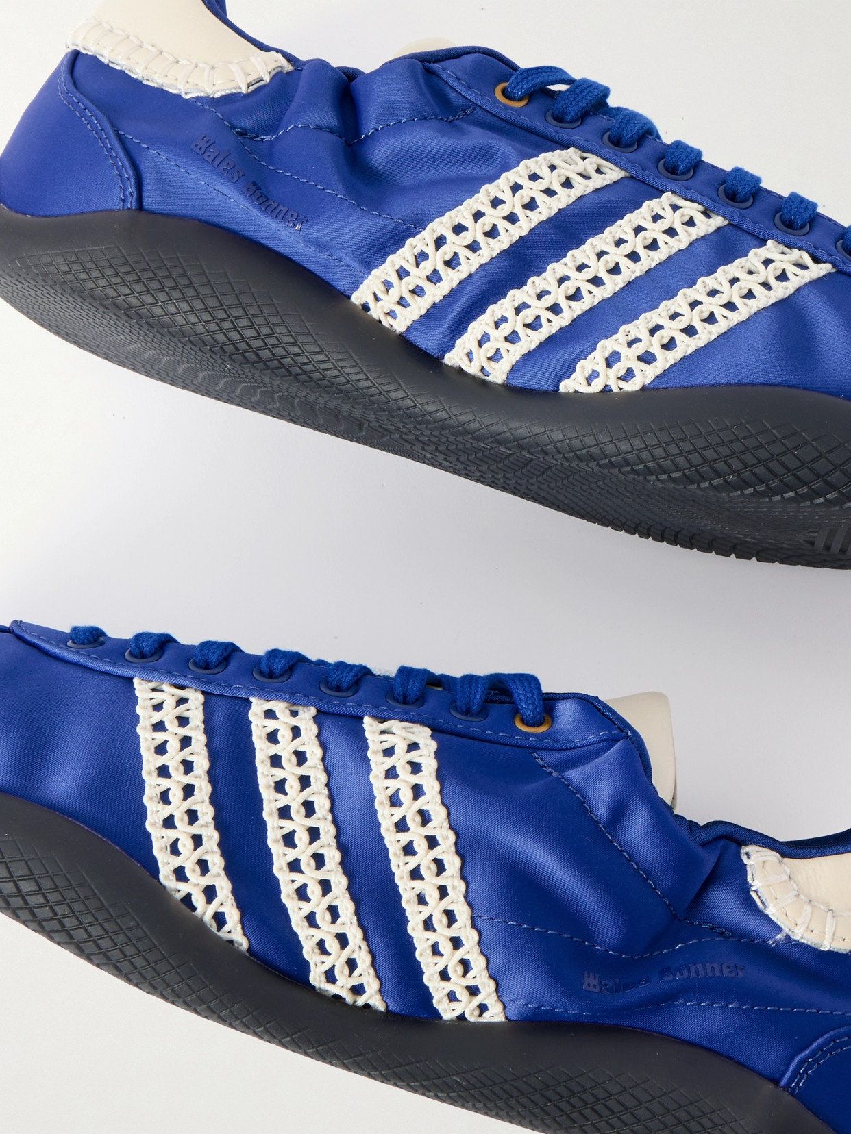 + Wales Bonner Karintha Leather And Crochet-Trimmed Sneakers
