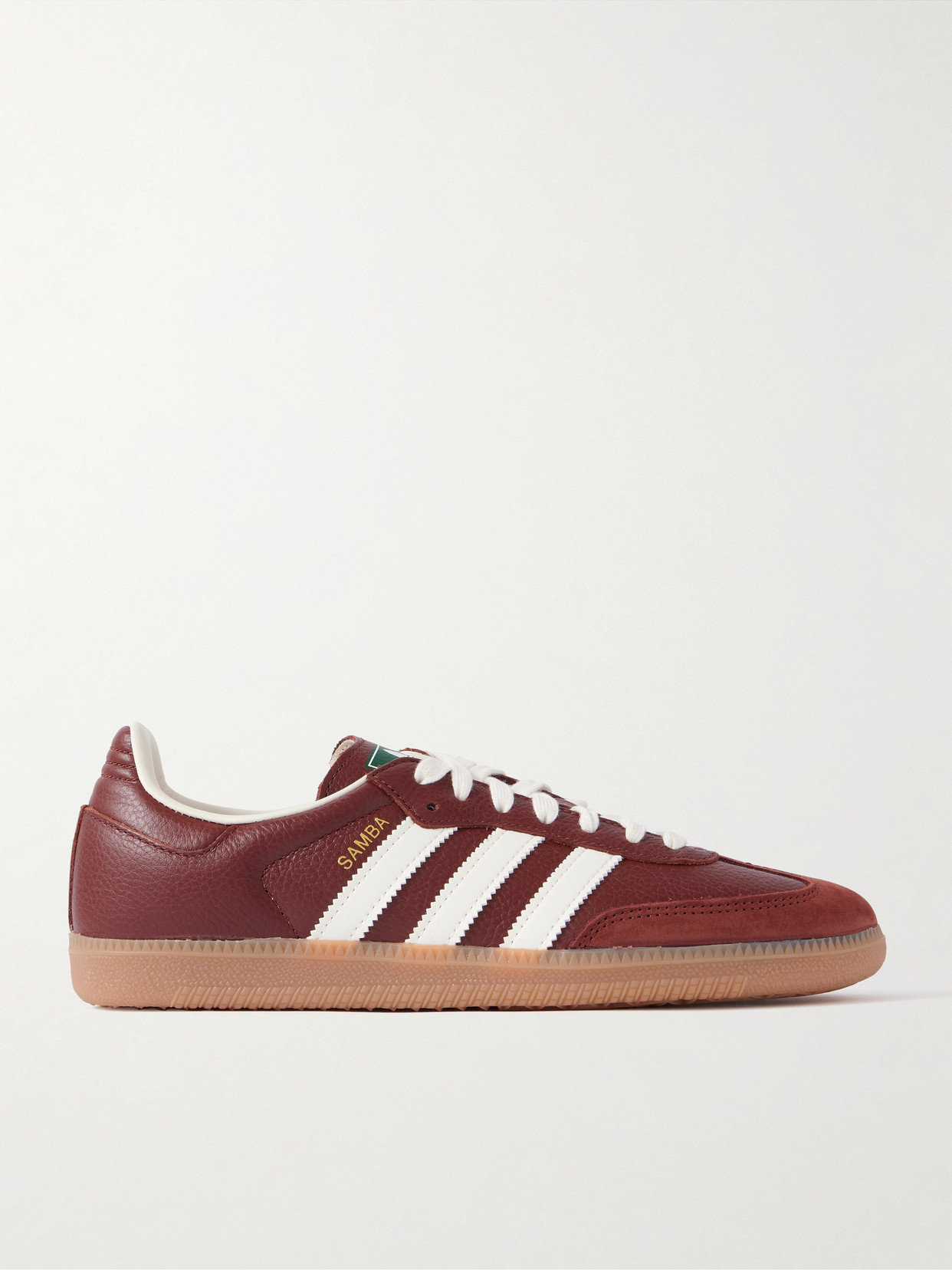 Adidas Originals Samba Og Suede-trimmed Leather Sneakers In Burgundy