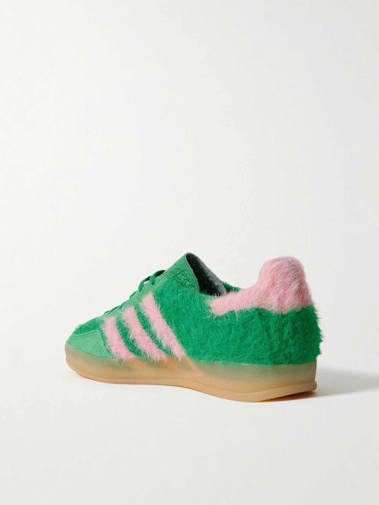 Adidas Originals Gazelle Indoor Suede-trimmed Brushed-knit Sneakers In Green