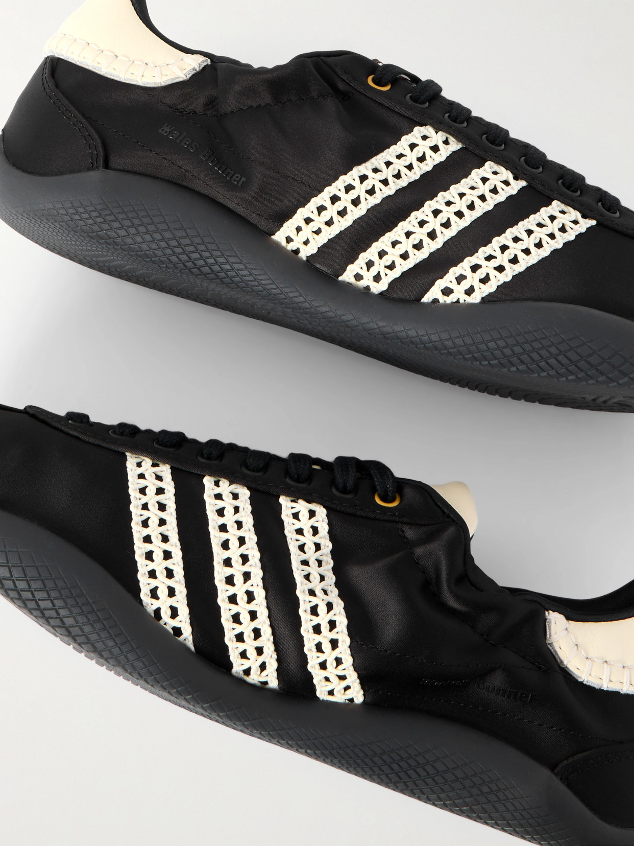 + Wales Bonner Karintha Leather And Crochet-Trimmed Sneakers