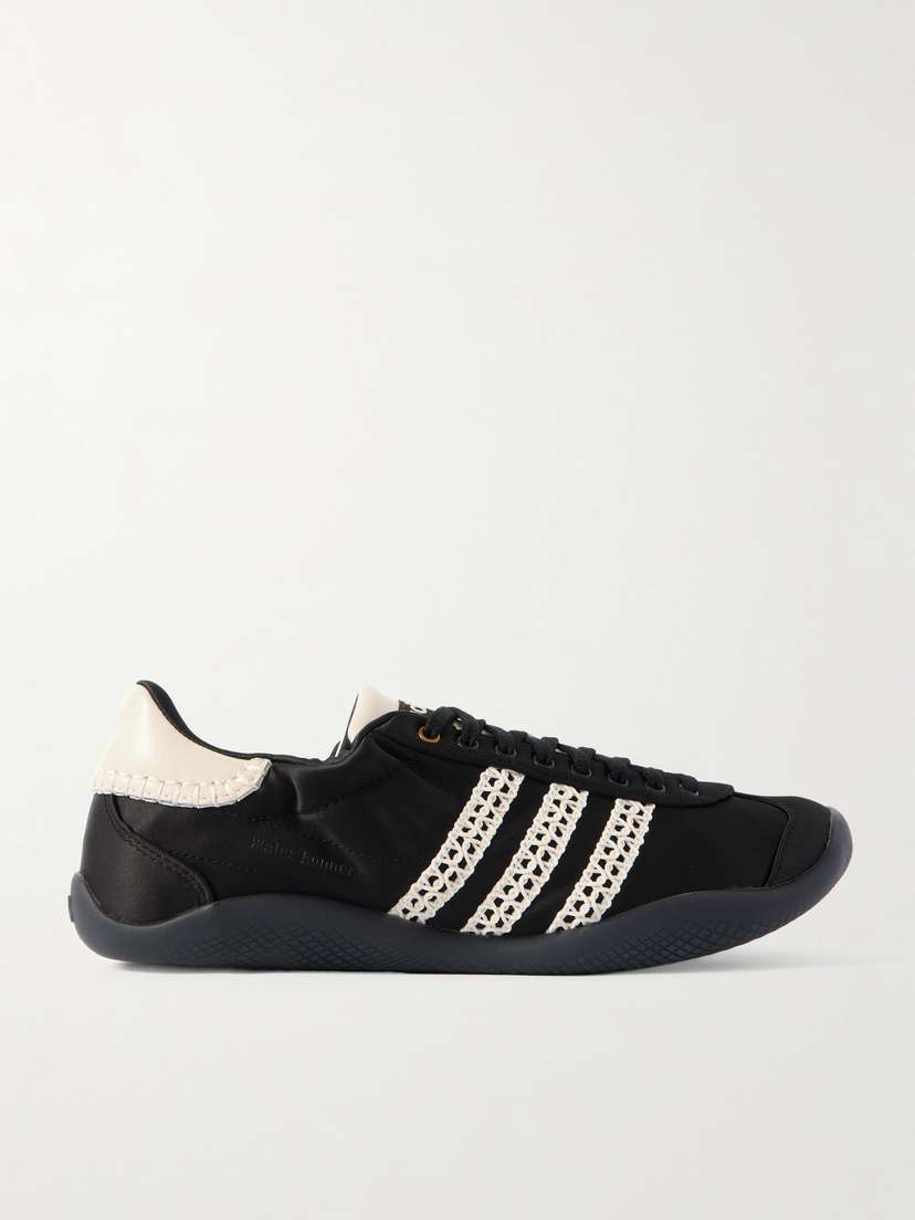 adidas Originals + Wales Bonner Karintha Leather And Crochet-trimmed Satin Sneakers