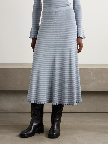 Proenza Schouler White Label Stina striped knitted midi skirt