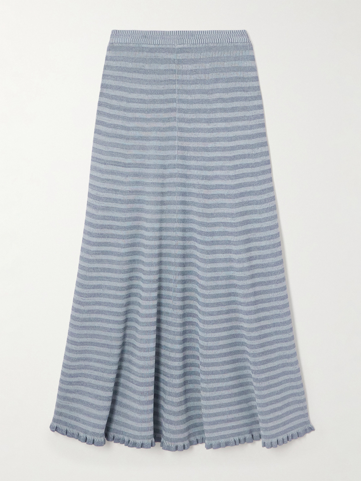 Proenza Schouler White Label Stina Striped Knitted Midi Skirt In Blue