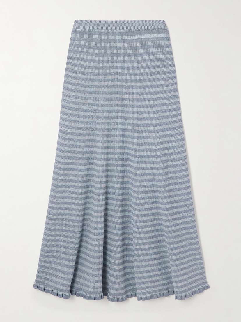 Proenza Schouler White Label Stina Striped Knitted Midi Skirt