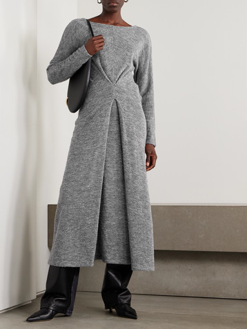 Sai pleated bouclé midi dress