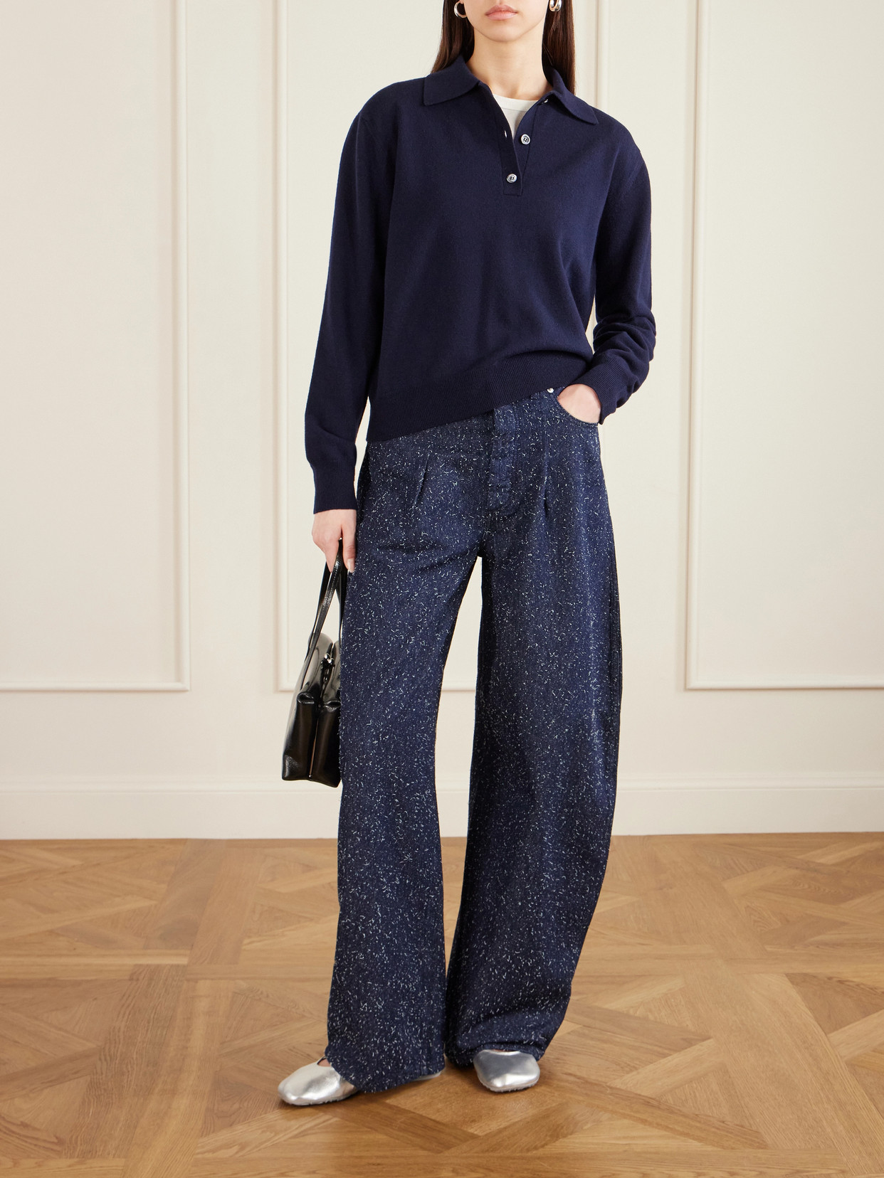 Ovalo High-Rise Barrel-Leg Jeans