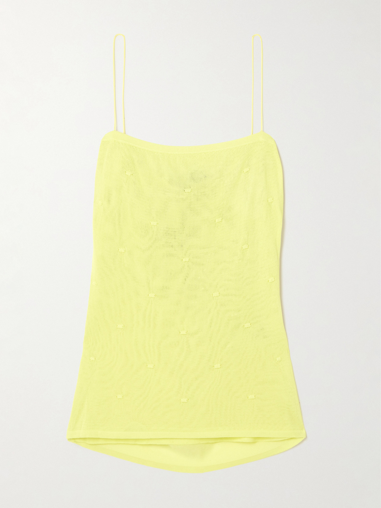 Jacquemus Plumetis Knitted Camisole In Yellow