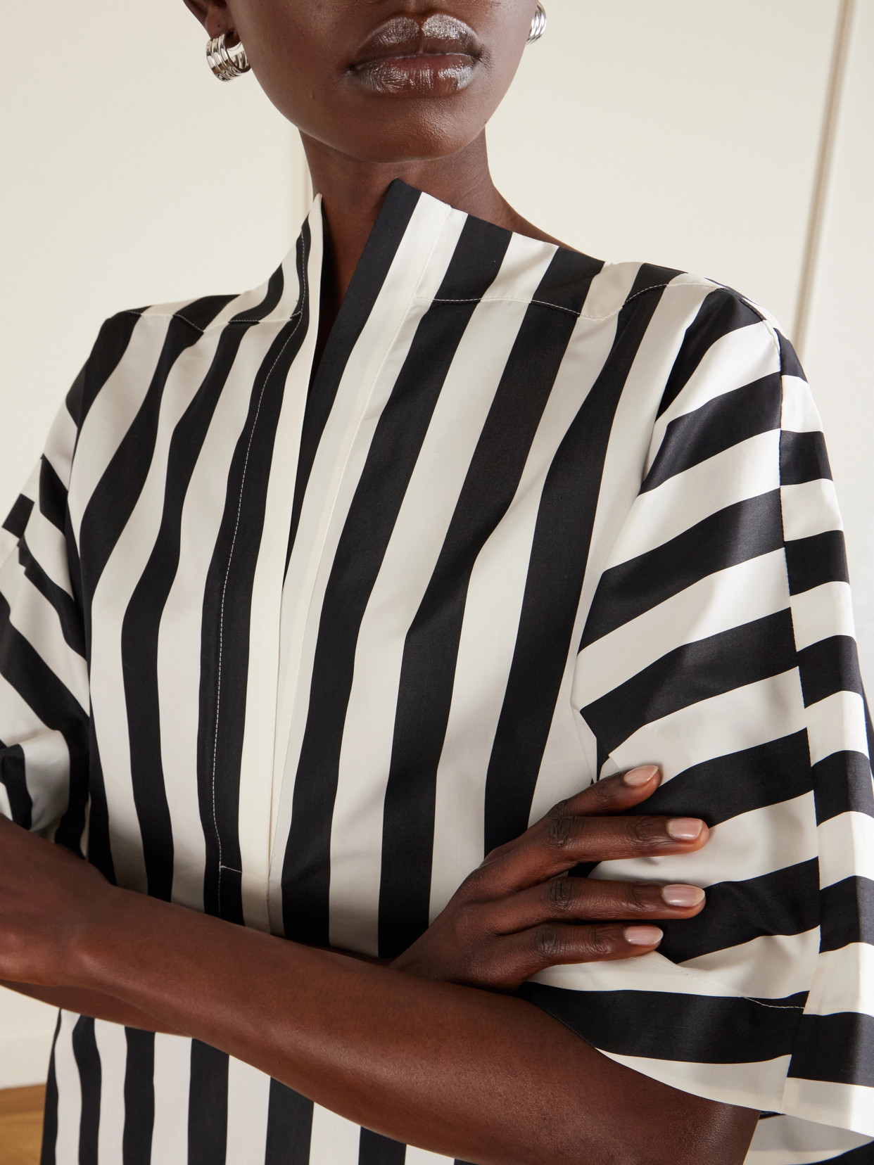 Jacquemus Womens Jacquard Medium Stripes Moisson Striped Cotton And Silk Tunic In Multi