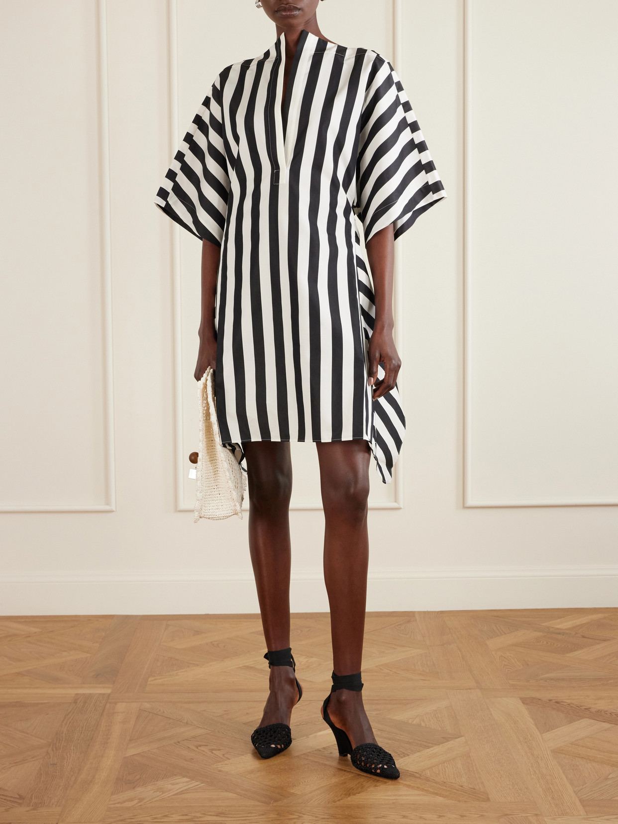 Jacquemus Womens Jacquard Medium Stripes Moisson Striped Cotton And Silk Tunic In Multi