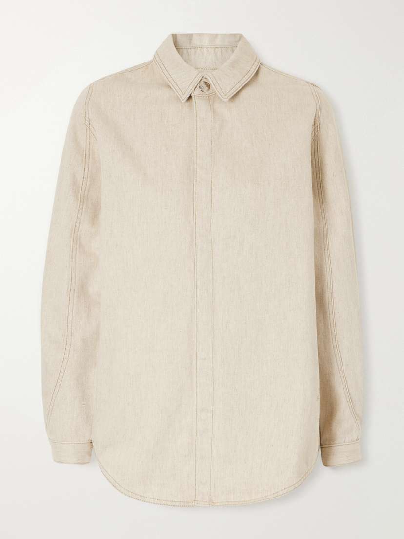 Jacquemus La Chemise Amelo De-nîmes Cotton And Hemp-blend Shirt