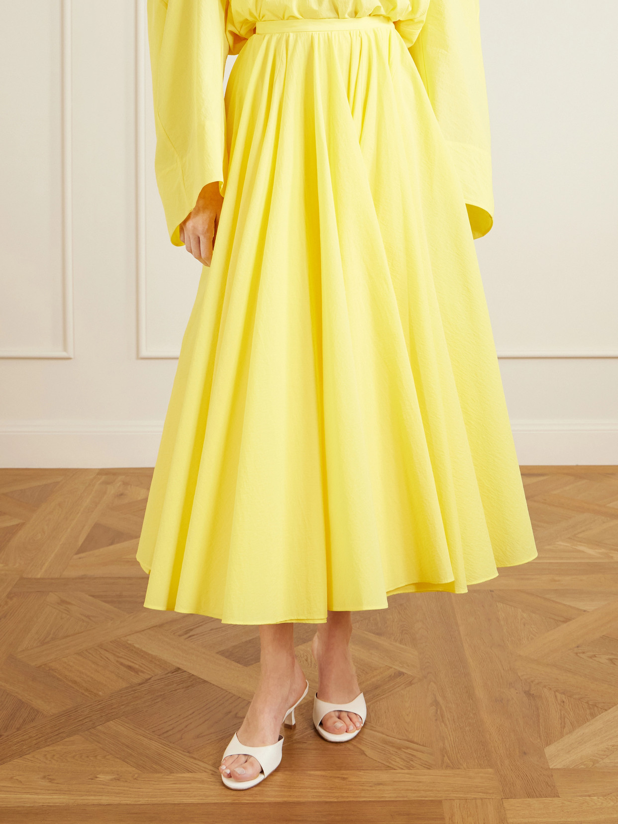 Paysan Asymmetric Cotton-Blend Crepon Midi