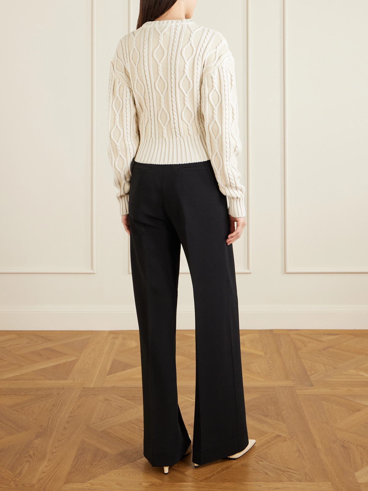 Amelo Cable-Knit Cotton Sweater