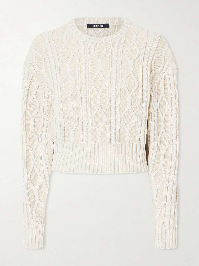 Jacquemus Amelo Cable-knit Cotton Sweater
