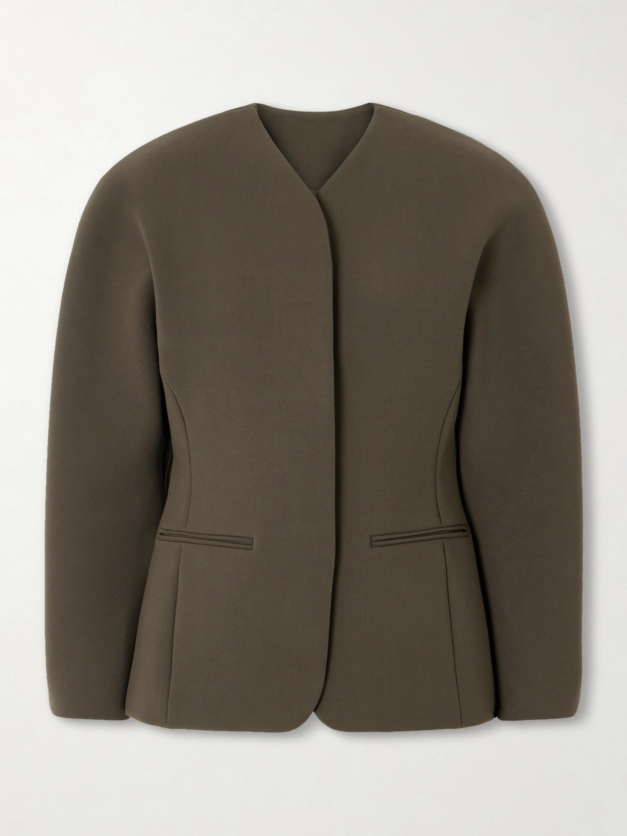 Jacquemus The Ovalo Grain De Poudre Jacket In Green