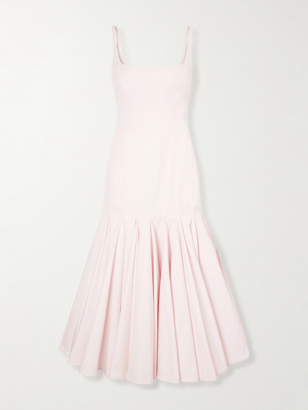 Jacquemus Agave Paneled Pleated Cotton-poplin Midi Dress In Pink