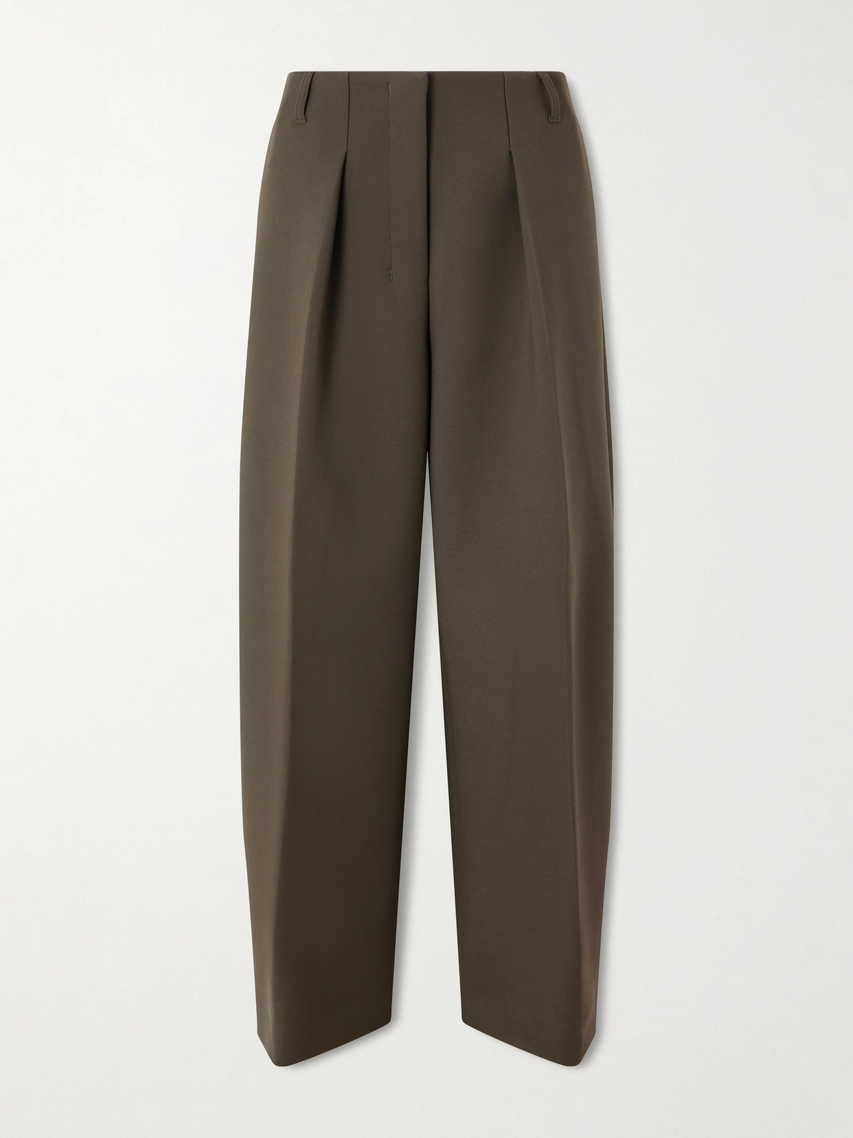 Jacquemus The Ovalo Pleated Crepe Pants In Green