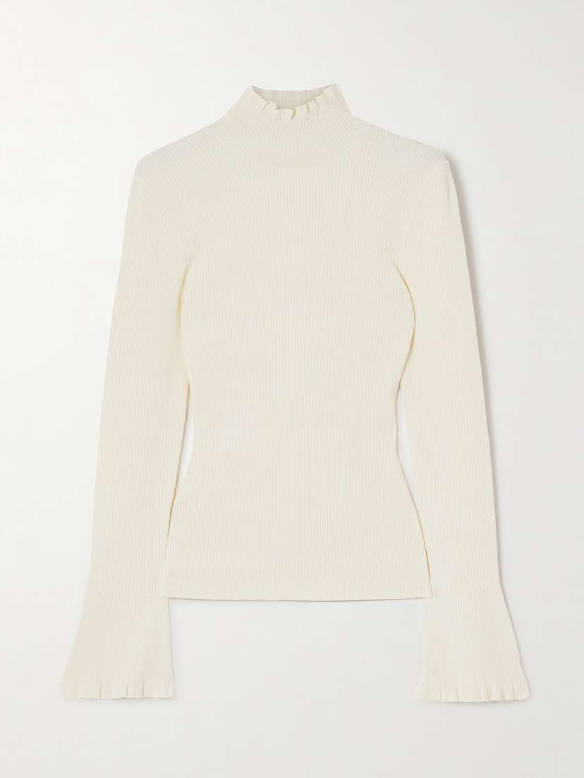 Proenza Schouler White Label Phyllis Striped Ribbed-knit Turtleneck Sweater