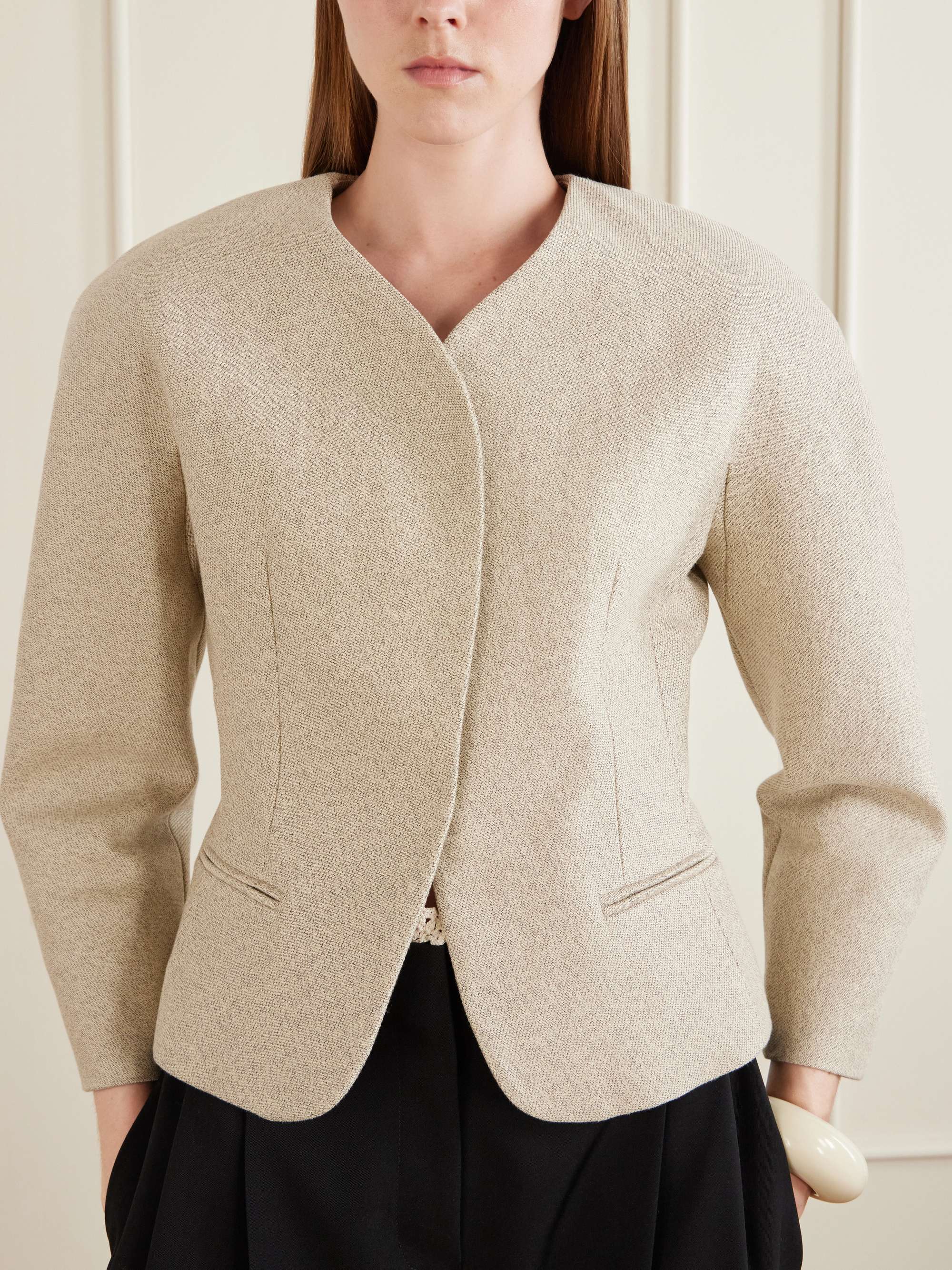 JACQUEMUS La Petite Veste Ovalo cotton and linen-blend blazer