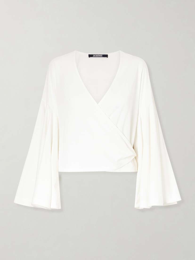 Jacquemus The Ventadou Paper-blend Wrap Top