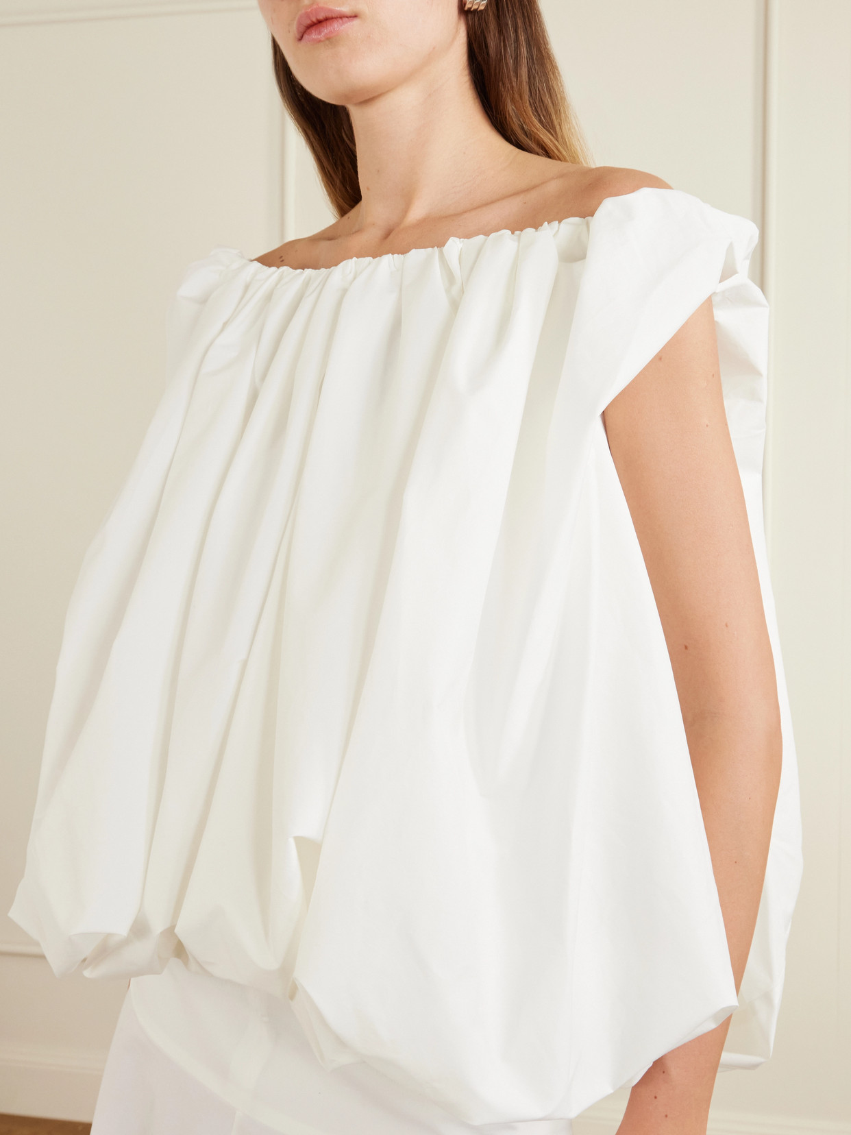 The Lavande Stretch Cotton-Blend Voile Blouse