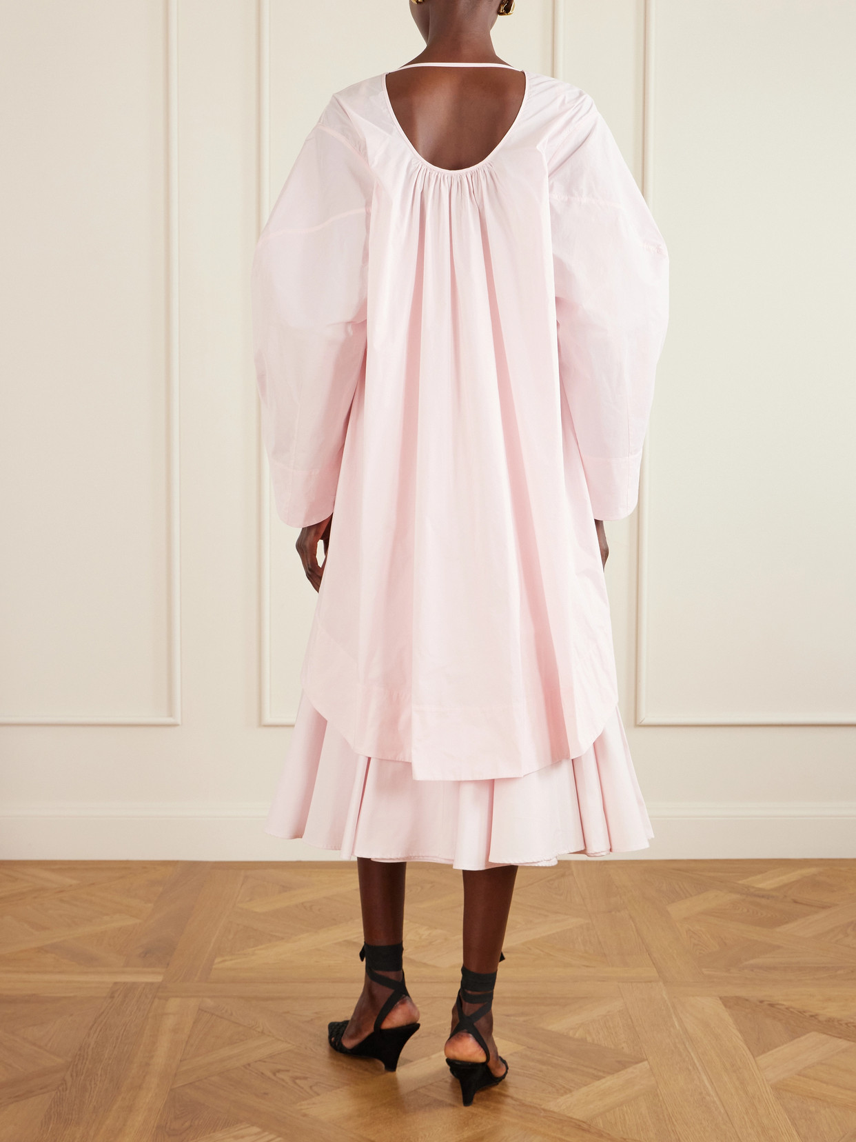 Jacquemus Paysan Oversized Cotton-blend Mini Dress In Pink