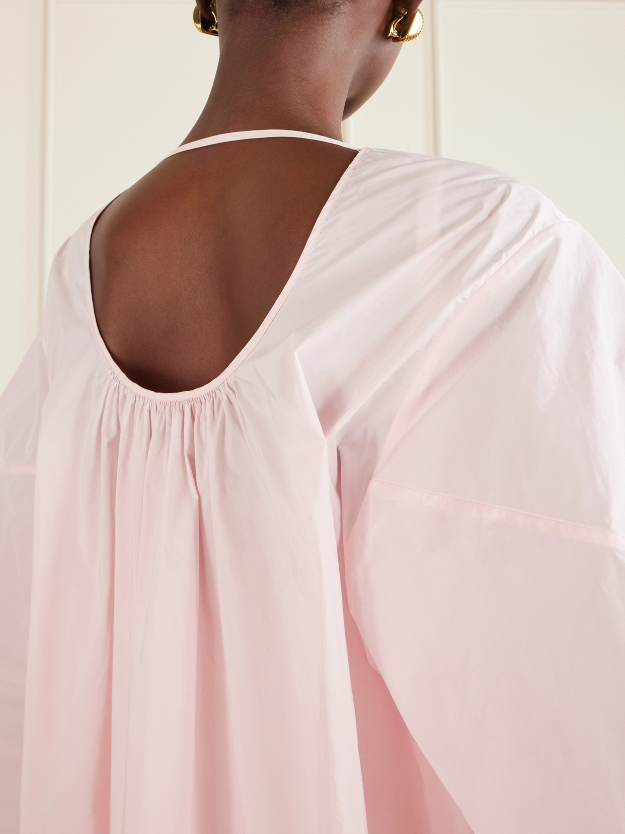 Jacquemus Paysan Oversized Cotton-blend Mini Dress In Pink