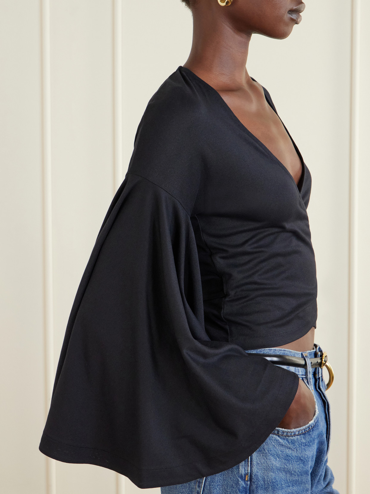 The Ventadou Paper-Blend Wrap Top