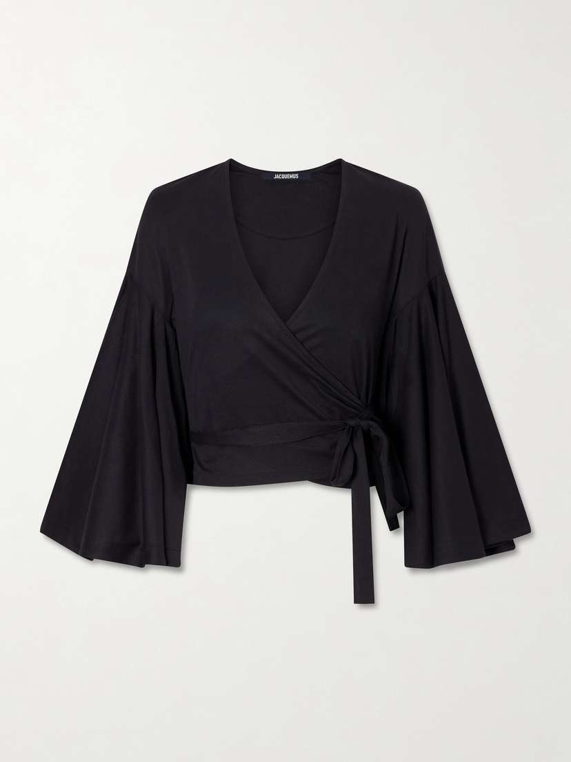 Jacquemus The Ventadou Paper-blend Wrap Top