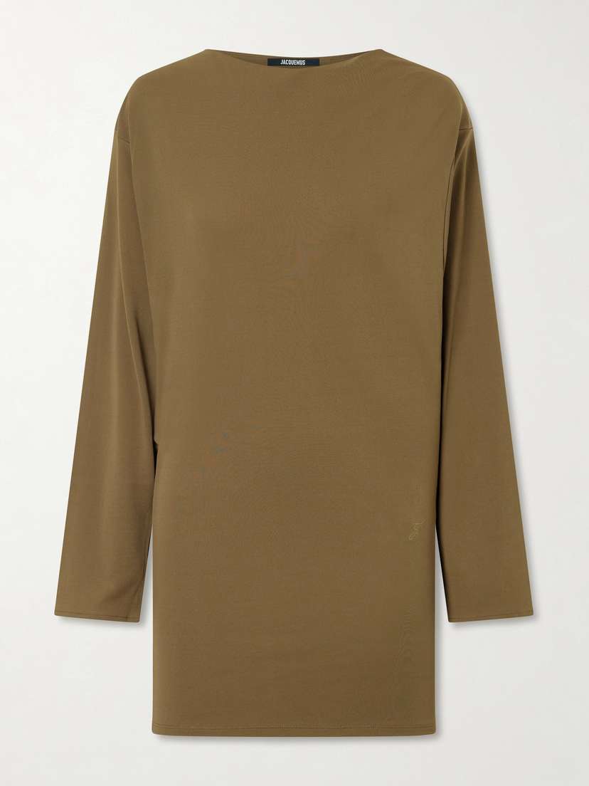Jacquemus The Mistral Open-back Draped Jersey Mini Dress