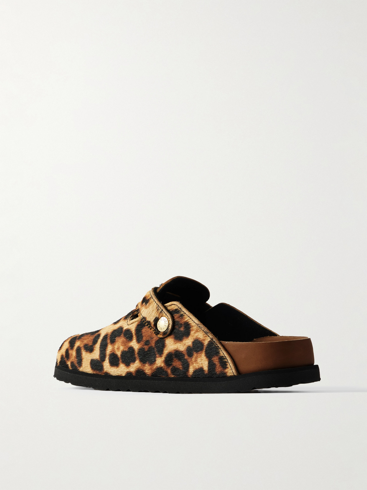 Birkenstock 1774 Animal Print Flat Sole Mules With Buckle In Animal Print