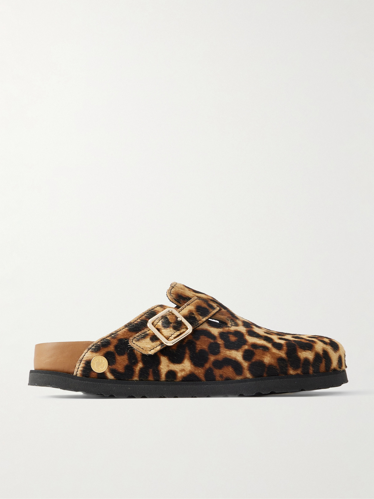 Birkenstock 1774 Animal Print Flat Sole Mules With Buckle In Animal Print