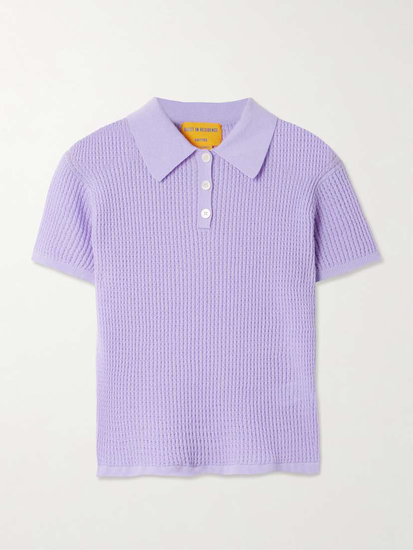 Guest In Residence Ribbed Cashmere Polo Sweater