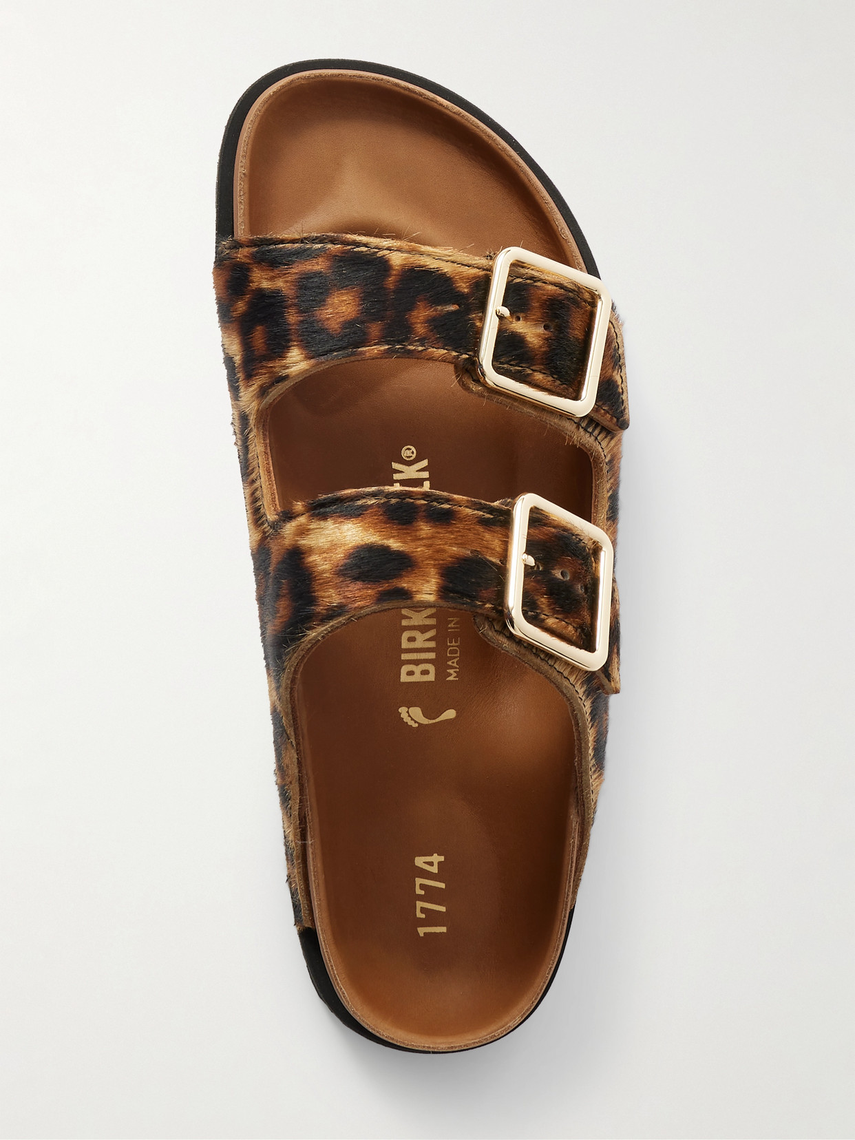Birkenstock 1774 Animal Print Flat Sole Open Toe Sandals In Multi