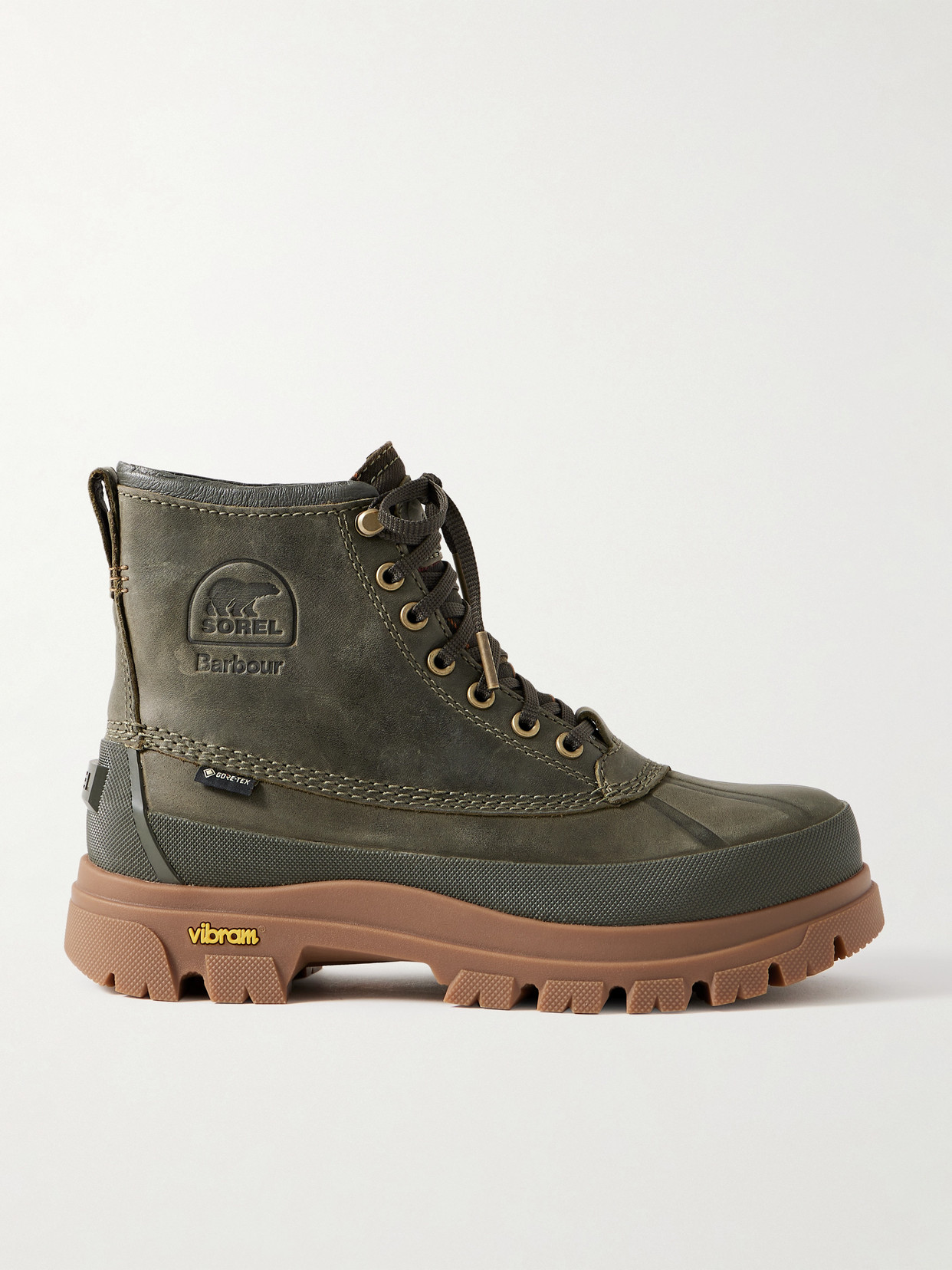 Sorel + Barbour Daystorm Horizon™ Leather And Gore-tex Ankle Boots In Green