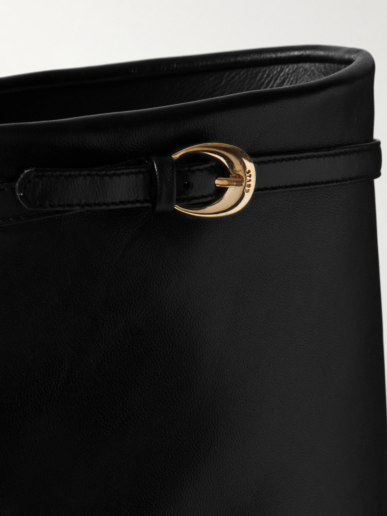 Staud Black Wally Foldover High Heel Tall Boots In Black