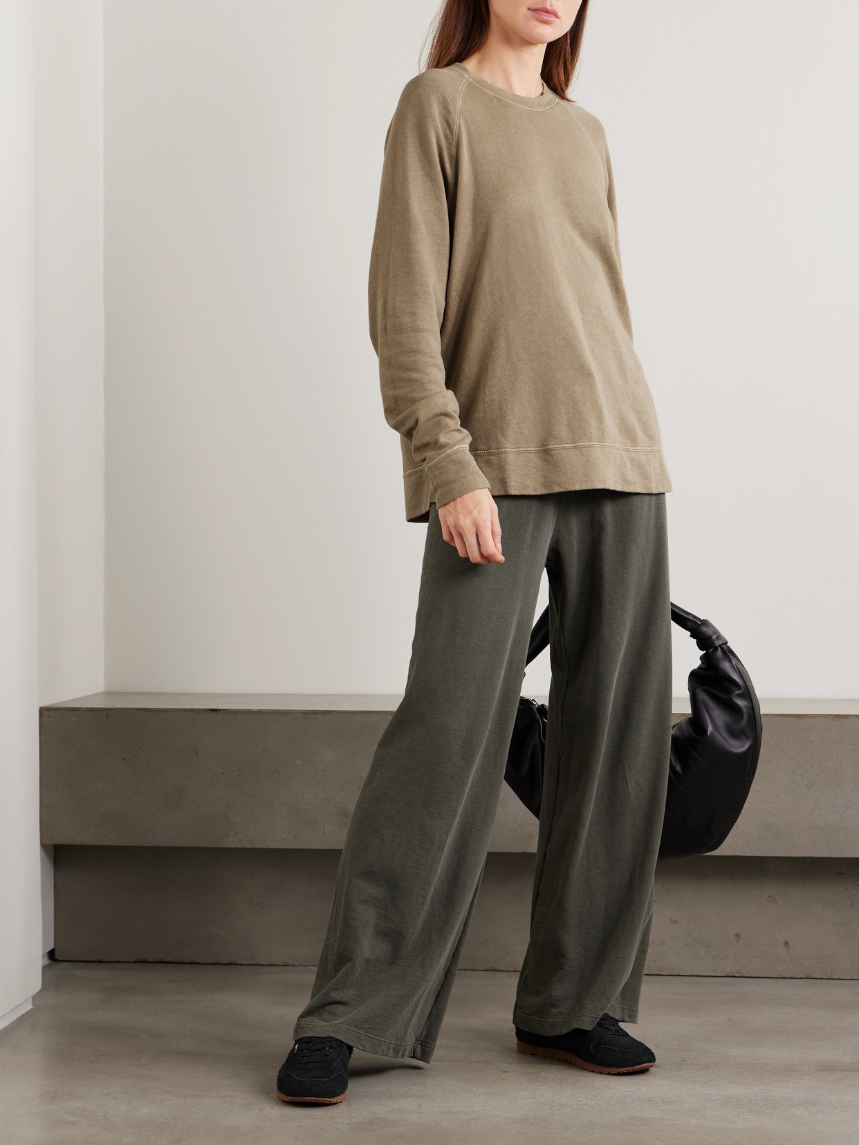 James Perse Supima Cotton-jersey Sweatshirt In Brown