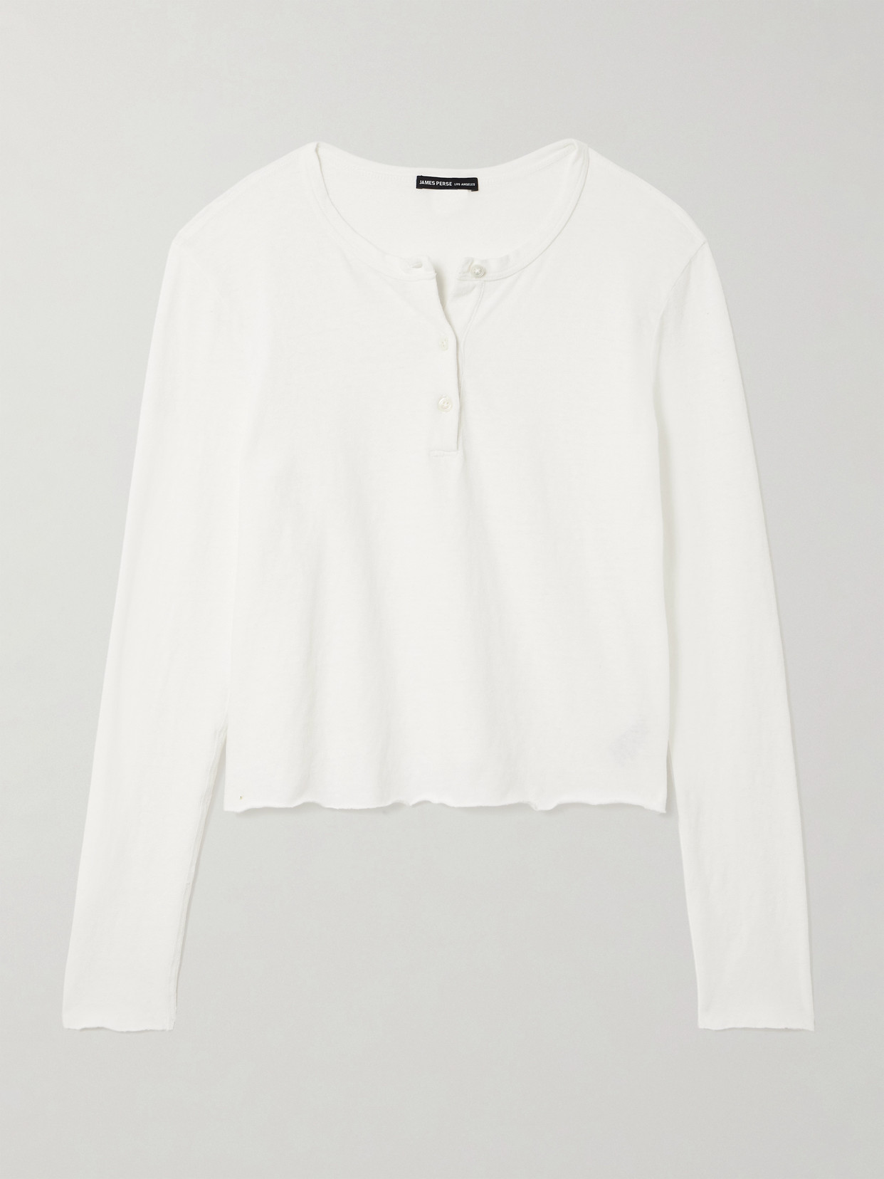 James Perse Cotton-jersey Henley Top In White