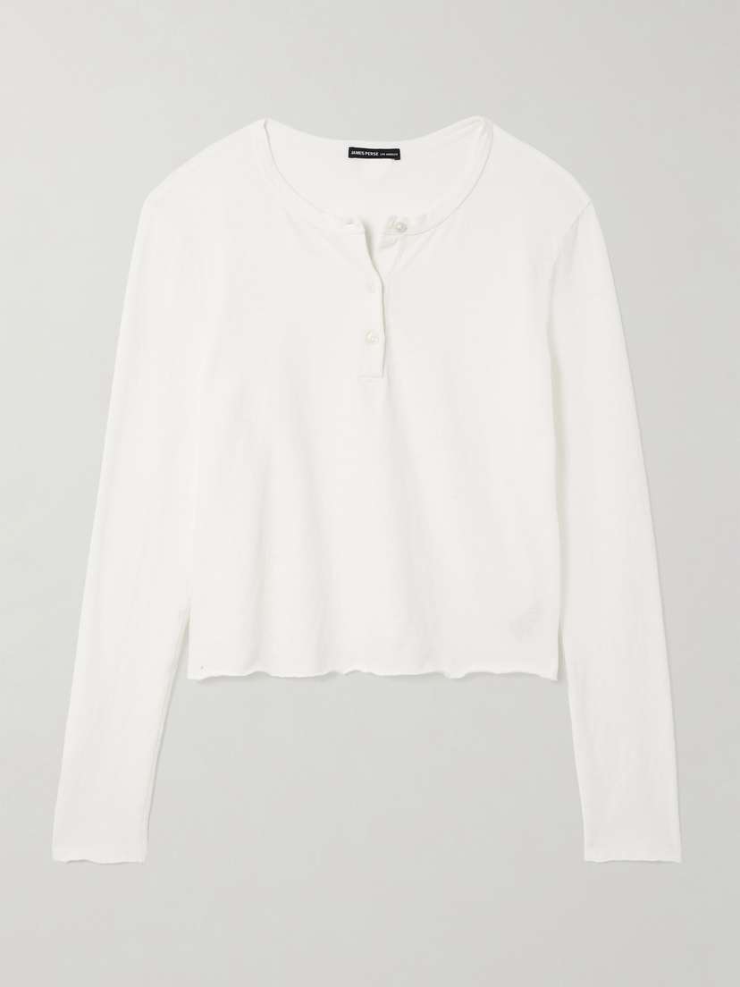 James Perse Cotton-jersey Henley Top