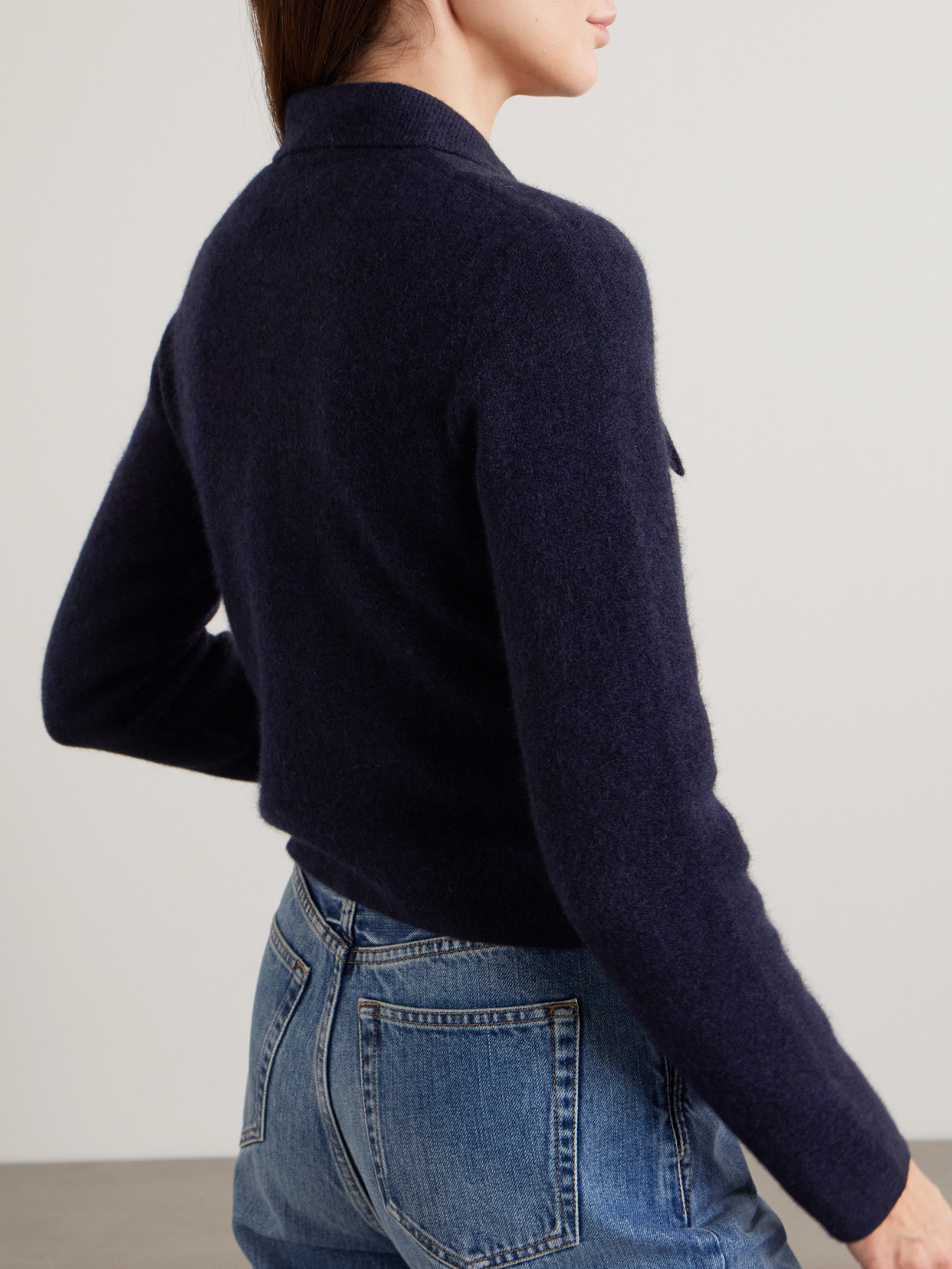 James Perse Stretch-knit Jacket In Blue