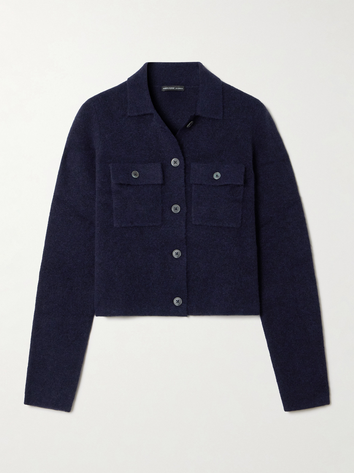 James Perse Stretch-knit Jacket In Blue