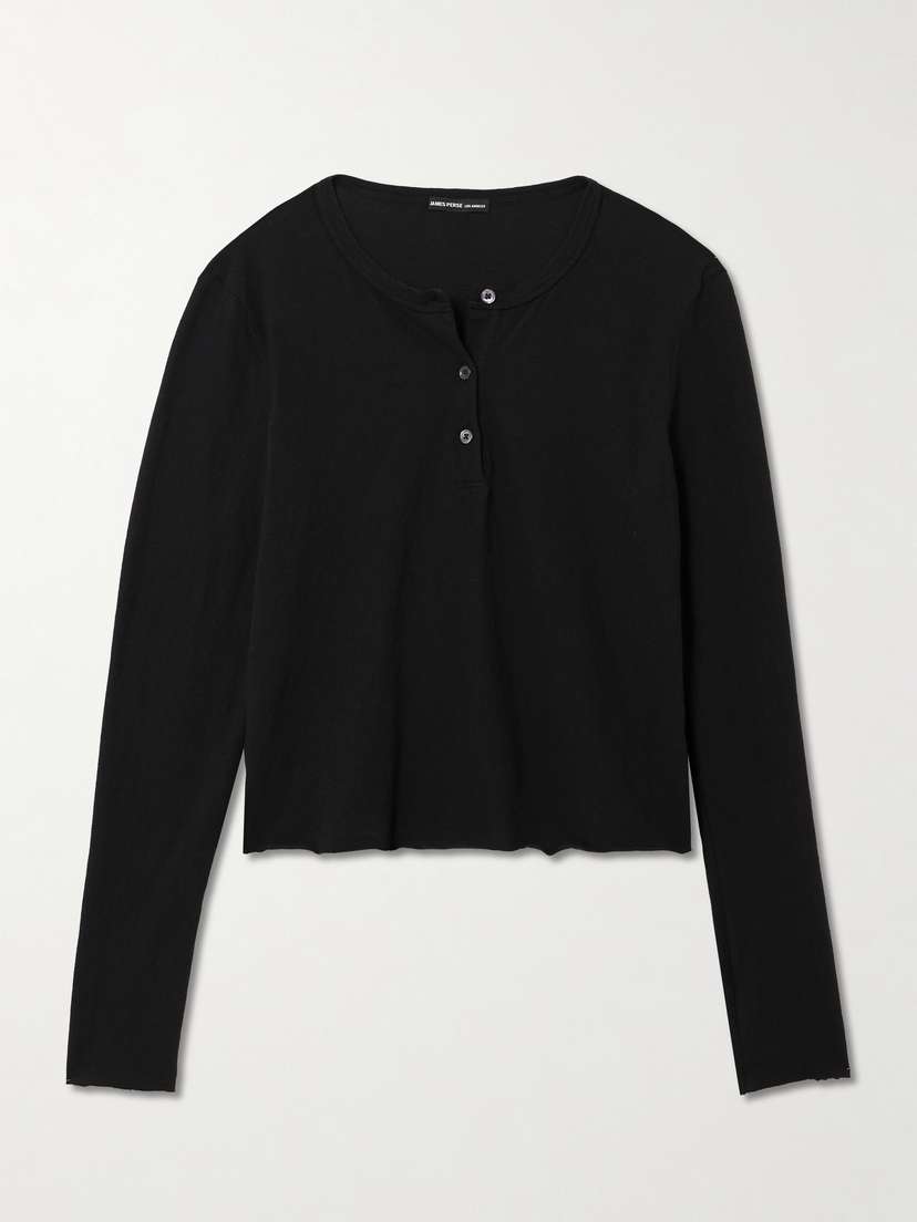 James Perse Slub Cotton-jersey Henley Top