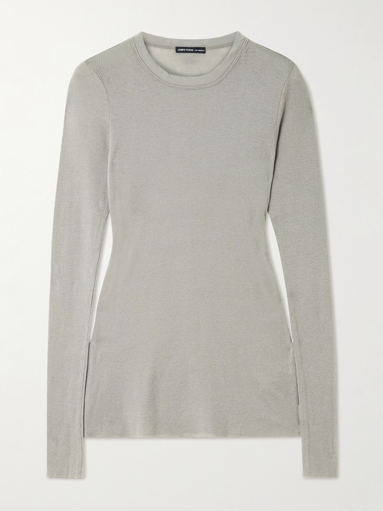 James Perse Ribbed Cotton And Cashmere-blend T-shirt In Green