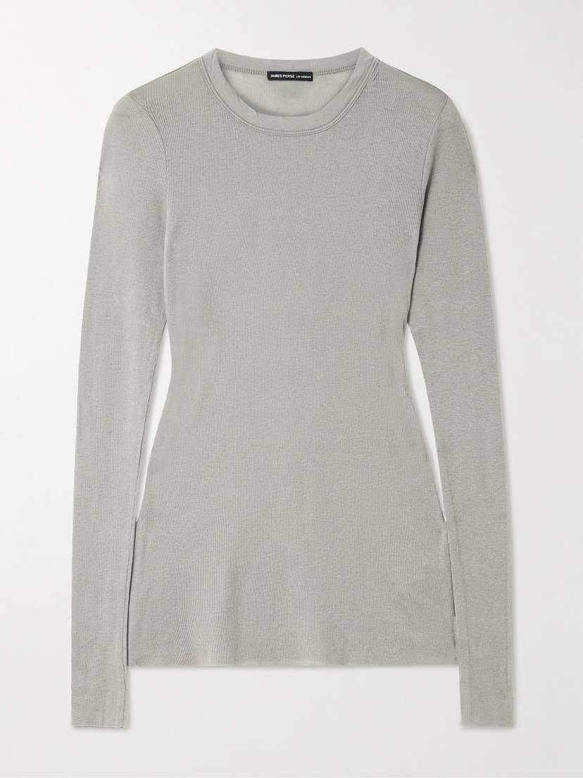 James Perse Ribbed Cotton And Cashmere-blend T-shirt