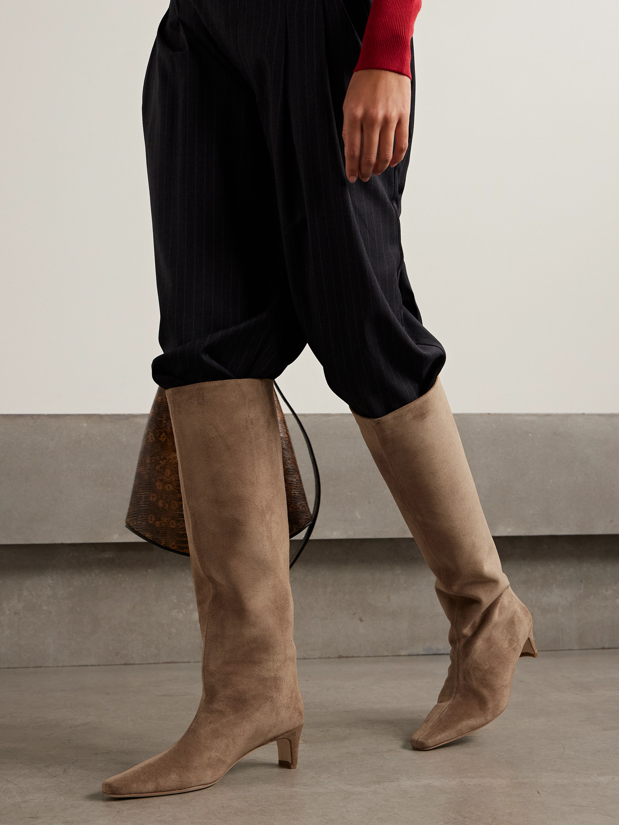 Staud Wally Suede Boots In Multi