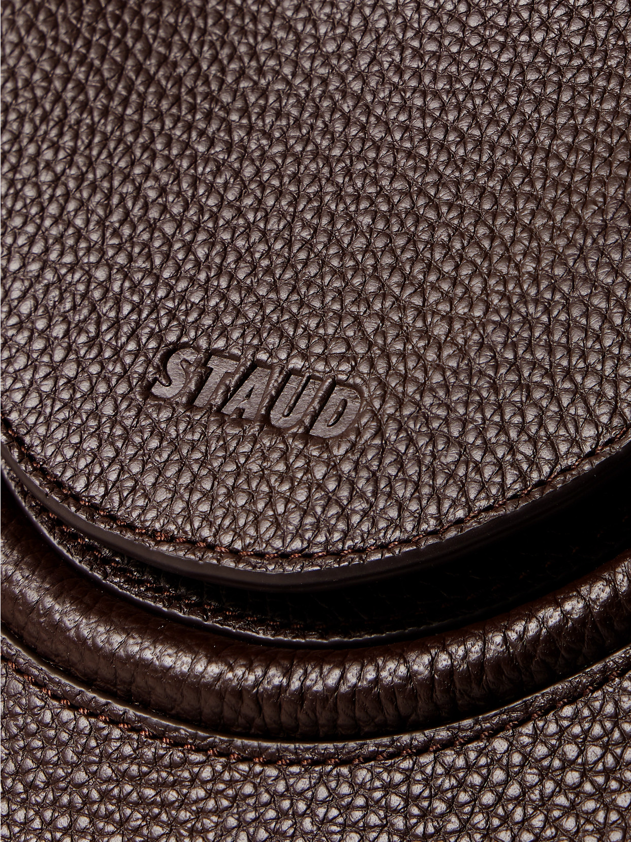 Staud Maude Textured-leather Tote In Brown