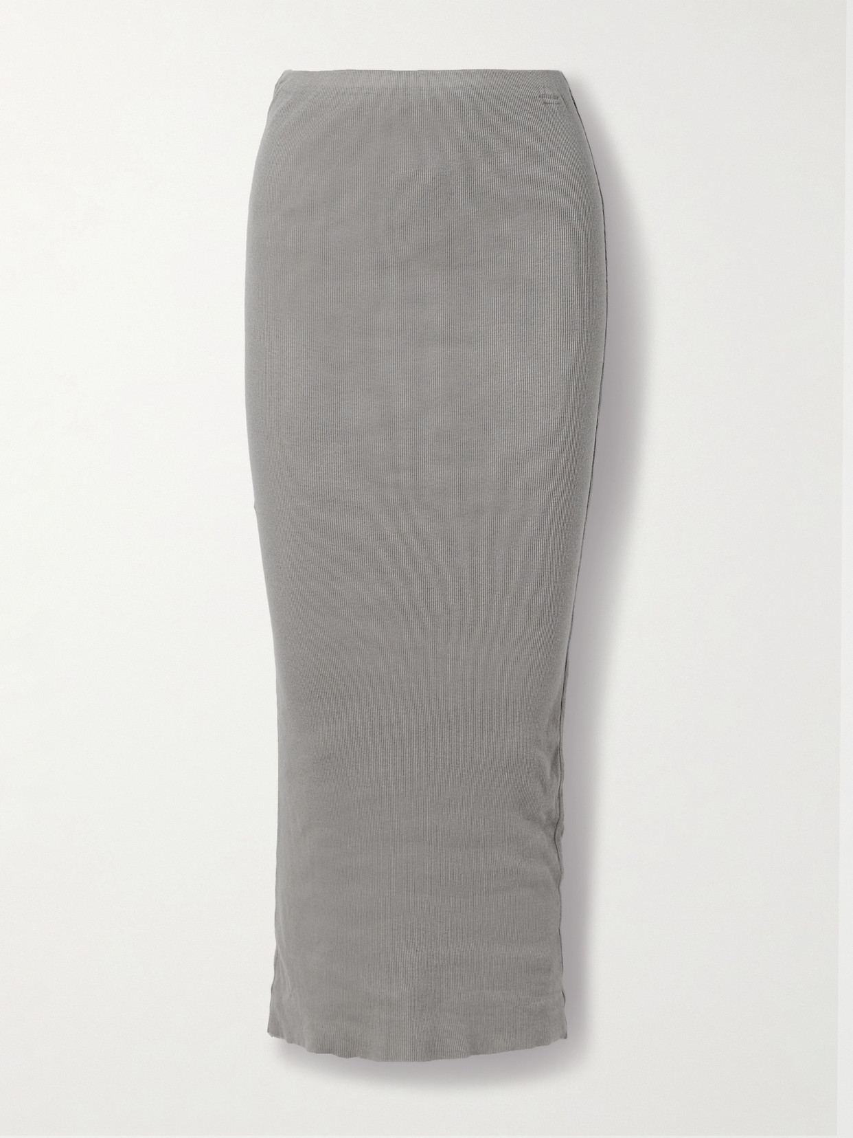 James Perse Ribbed Cotton And Cashmere-blend Maxi Skirt In Gray