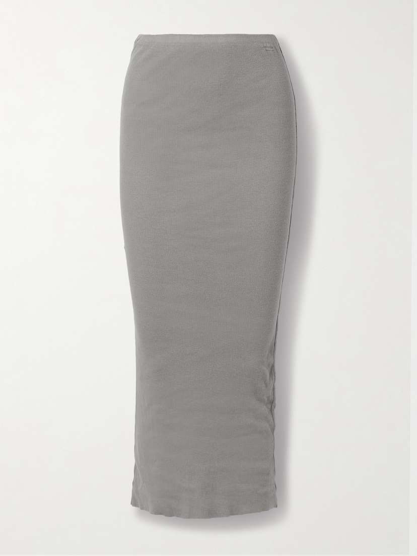 James Perse Ribbed Cotton And Cashmere-blend Maxi Skirt
