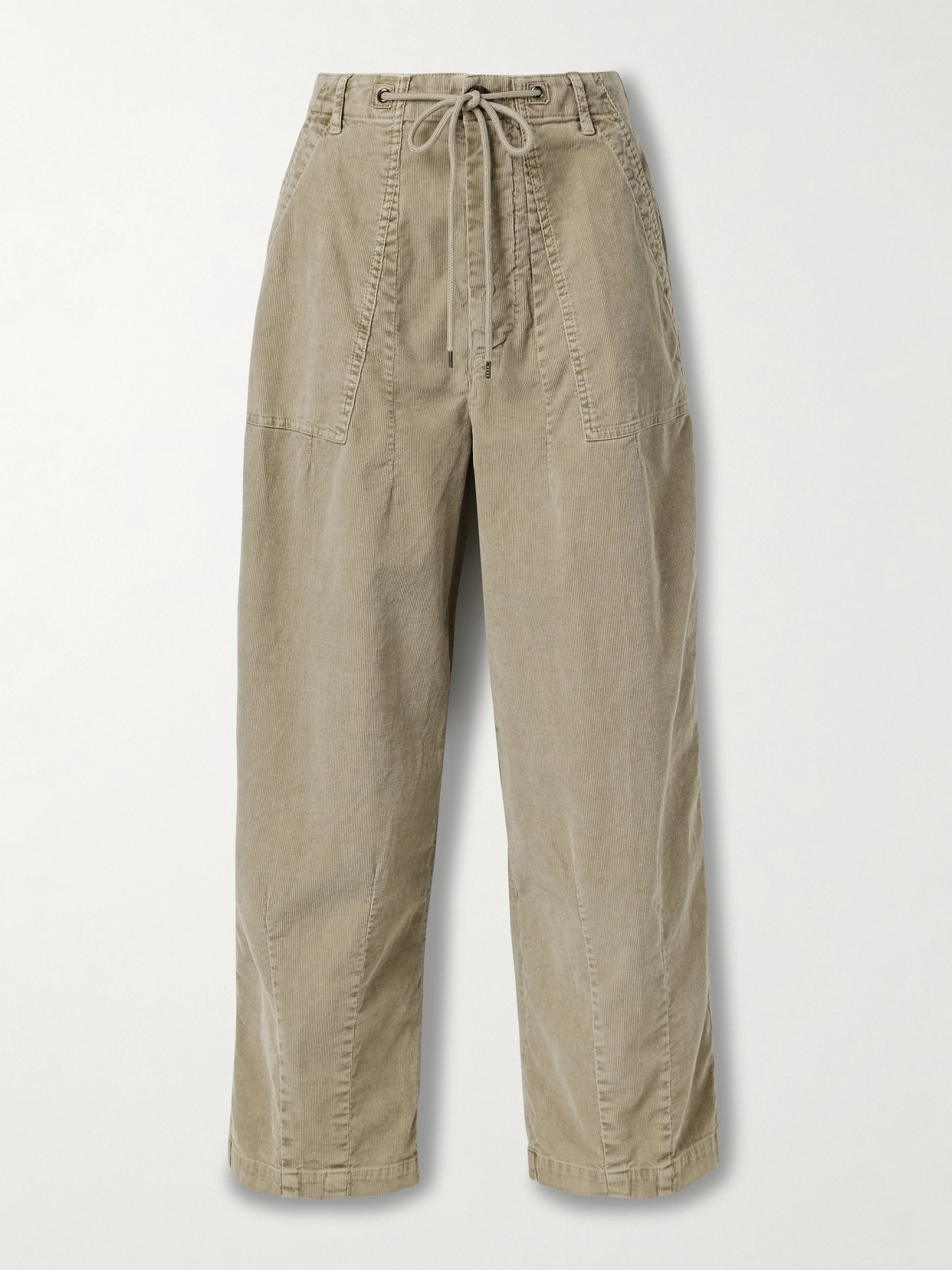 James Perse Cotton-blend Corduroy Barrel-leg Pants In Neutral