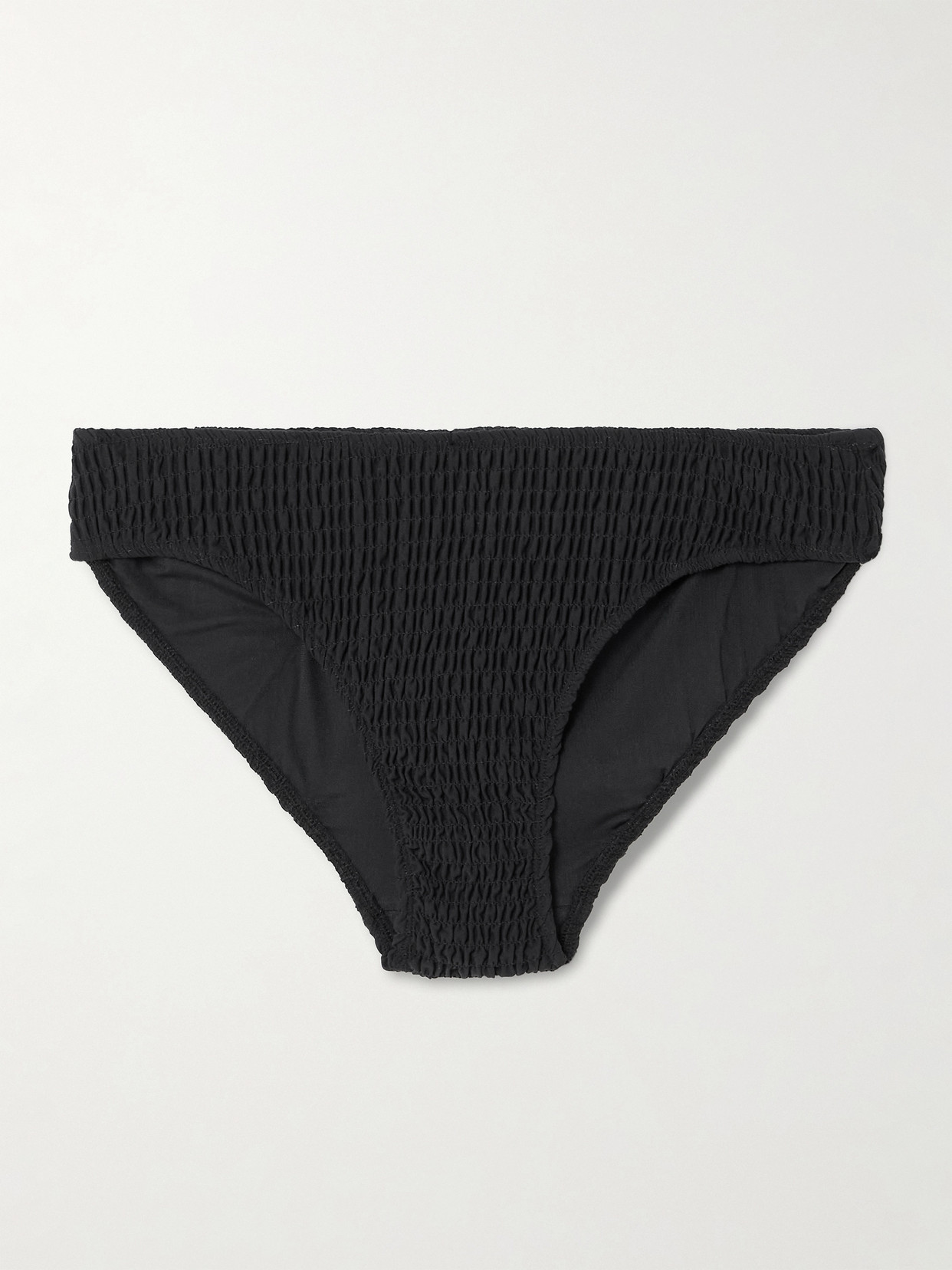 Ulla Johnson Marseille Smocked Bikini Briefs In Black