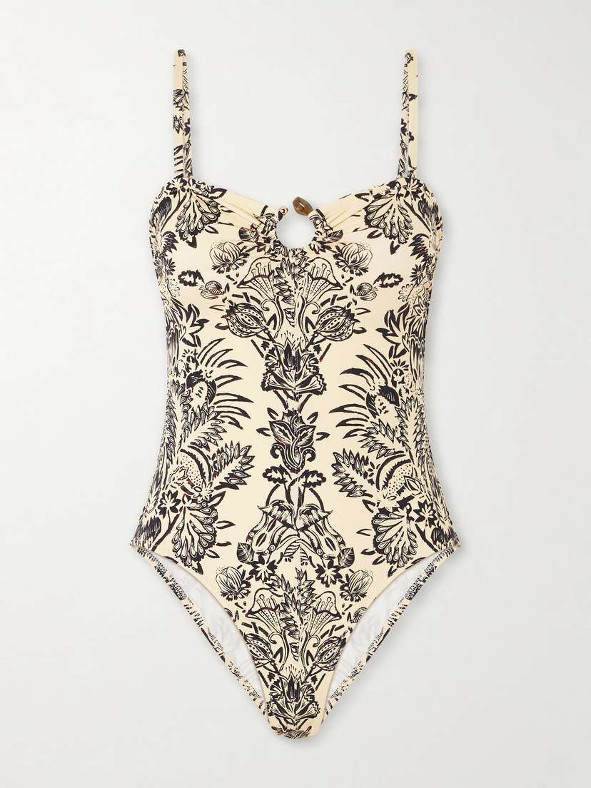 Ulla Johnson Hydra Embellished Printed Swimsuit